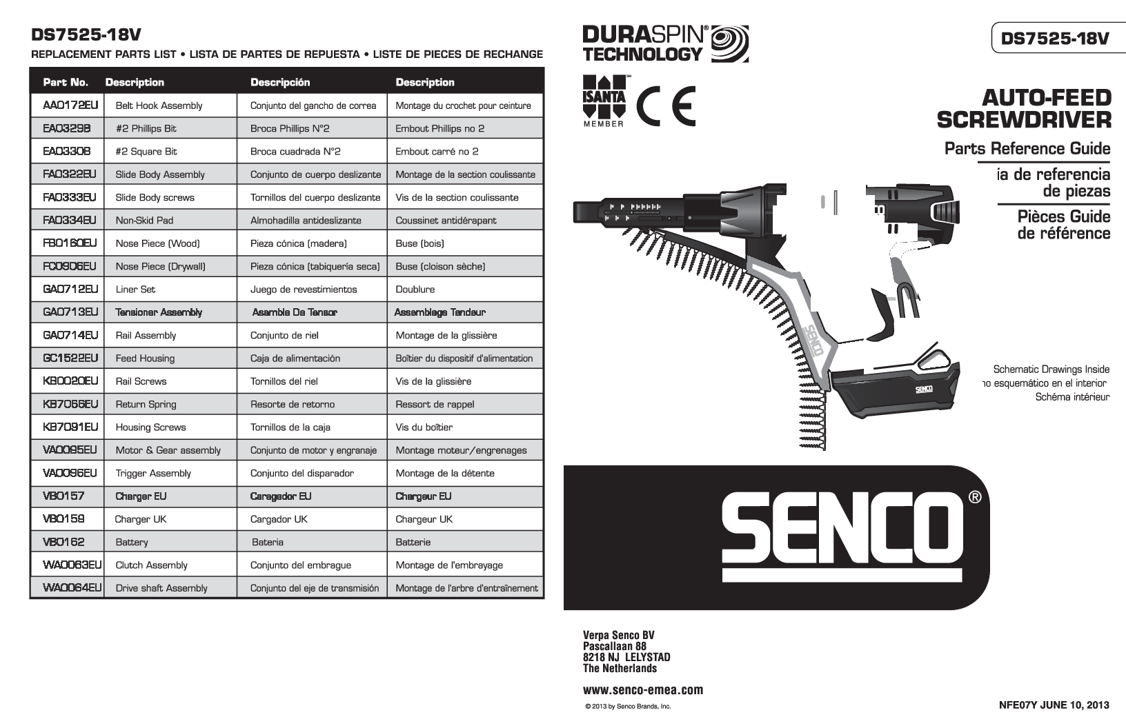 

Part Chart  Part chart DuraSpin DS7525 18V

