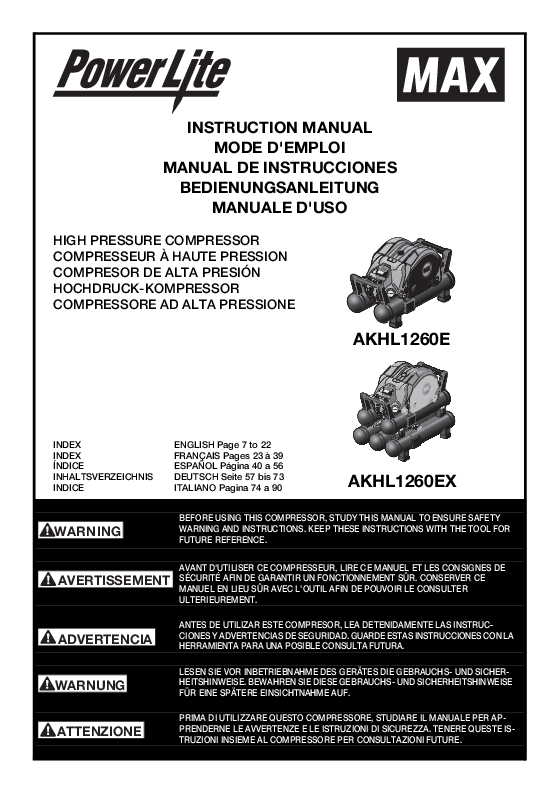 

Manual Max højtryk AKHL 1260E

