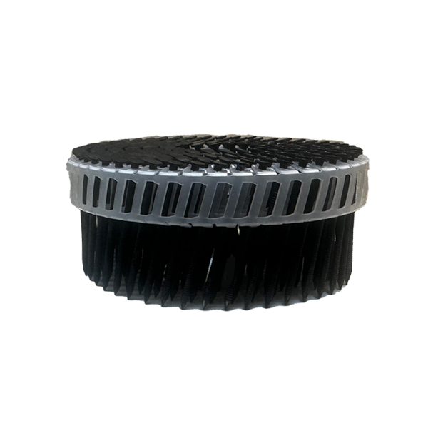 2,5x50mm Tromlesøm ring, A2 Sort Oxideret 15° plast