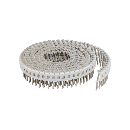 2,0x20mm tromlesøm ring A2 rustfri 15° flad miniplast, linsehoved 16000 stk
